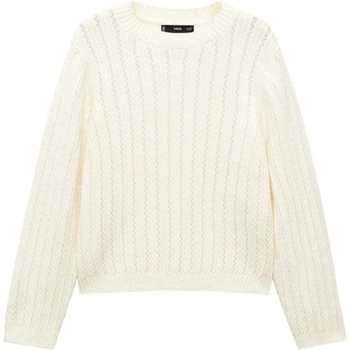 MANGO Пуловер 'Piqueton' бяло, размер L