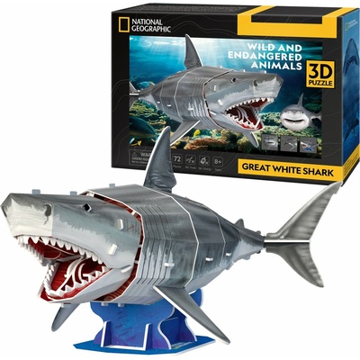 Cubic Fun 3D puzzle Bílý žralok 78 ks