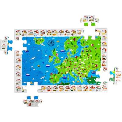 Bigjigs Toys drevené podlahové mapa Európy 48 dielov