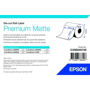 Epson Epson Premium Matte roll, щанцована ролка 105 mm x 210 mm ( 282 етикета) (C33S045740)