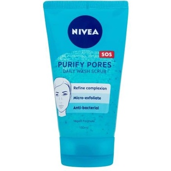 Nivea Purify Pores Daily Wash Scrub пилинг за проблемна кожа 150 ml за жени