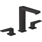 Hansgrohe Metropol - Смесител за умивалник с изпускателен клапан Push-Open, монтаж с 3 отвора, матово черно 32515670 (32515670)