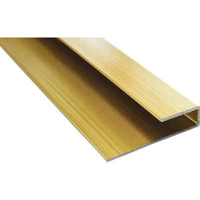 Hliníkový ukončovací profil pro PVC obklady zlatý elox 20 mm × 20 mm × 2800 mm