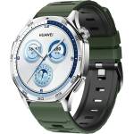  Силиконова каишка 22mm за Huawei Watch GT 6/6 Pro/5/5 Pro 46mm, тъмно зелен-черен