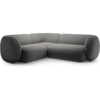 Micadoni Тъмносив кадифен ъглов диван (ляв ъгъл/L форма) Kate - Micadoni (MIC_LC_L_44_F1_KATE7)