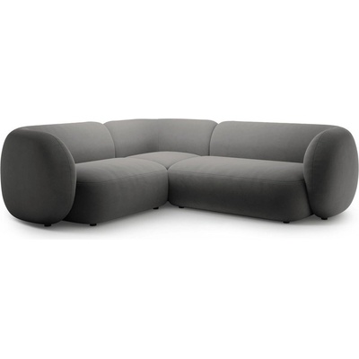 Micadoni Тъмносив кадифен ъглов диван (ляв ъгъл/L форма) Kate - Micadoni (MIC_LC_L_44_F1_KATE7)