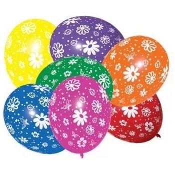 VsM ČR Balónky všech barev s motivem kytek B7