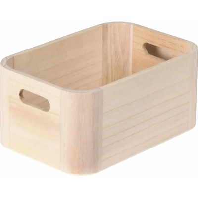 H&L Úložná krabice WoodyBox S světlé dřevo, 24 × 16,5 × 10,5 cm