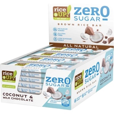 RiceUP! Brown Rice Bar Zero Sugar [20 x 18 грама] Млечен шоколад с кокос