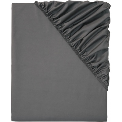 Livarno home Perkálové napínací prostěradlo tmavě šedé 180-200x200