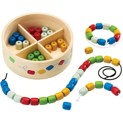PlanToys Navlékání korálků v boxu