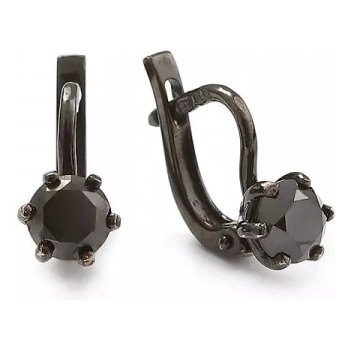 Blink-Blink zlaté náušnice s rutheniom a čiernym diamantom 1.30 ct 3256CCdG