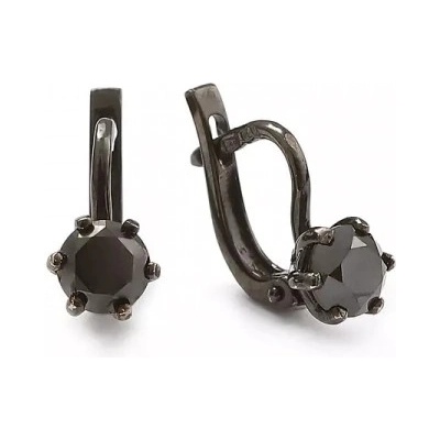 Blink-Blink zlaté náušnice s rutheniom a čiernym diamantom 1.30 ct 3256CCdG