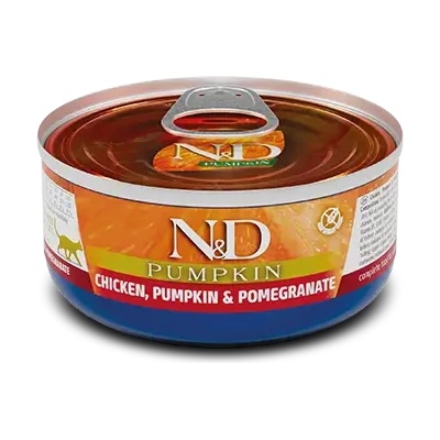 Farmina N&D Pumpkin Cat Chicken, Pumpkin & Pomegranate - пълноценна храна за котки с пиле, тиква и нар