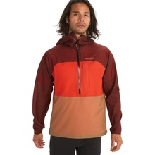 Marmot Men's Bantamweight Anorak whiskey brown/red sun