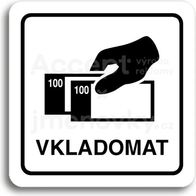 ACCEPT Piktogram vkladomat - bílá tabulka - černý tisk