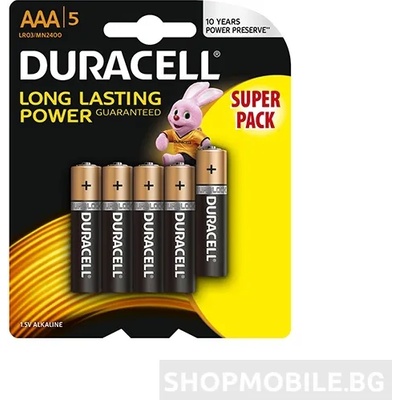 Duracell Батерия AAA 1.5V Duracell, 5 броя (DAA5)