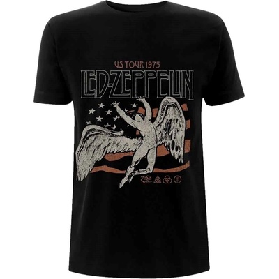 Led Zeppelin US 1975 Tour Flag Black M Риза (LZTS28MB02)