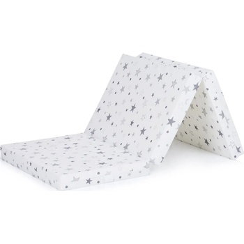 Chipolino Сгъваем матрак Chipolino, 60 x 120 x 6 cm, бял със сиви звезди (MAT02201WHGR)