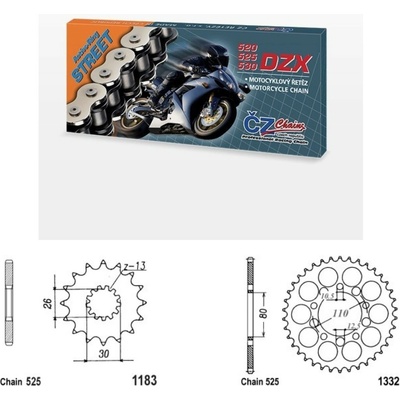 ČZ Řetězová sada Triumph 865 America 07-12