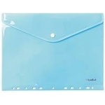 Biurfol Plastic folder with button A4 blue transparent Desk (TKZP-A4-02)