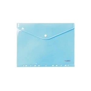 Biurfol Plastic folder with button A4 blue transparent Desk (TKZP-A4-02)