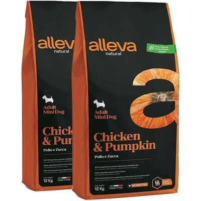 Alleva Natural Adult Mini Chicken and Pumpkin 2 x 12 kg