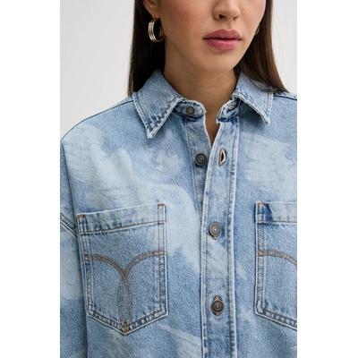 Fiorucci Дънкова рокля Fiorucci Angel Print Denim Shirt Dress (W02SPDDR313DN03DN02)
