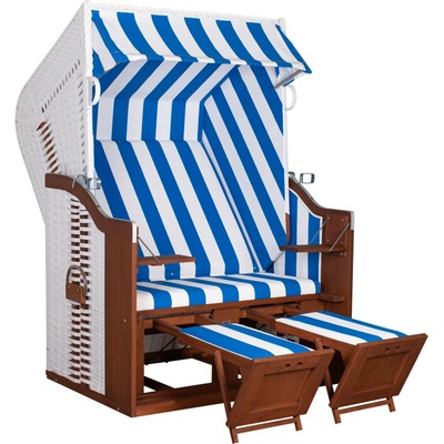 deVries Plážové kreslo FEHMARN BEACH 124x87x159 cm Modro - biely pásik