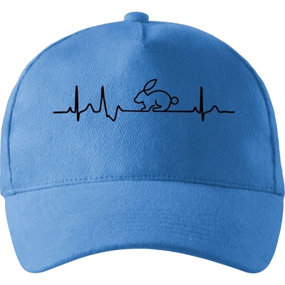 EKG králik so zahnutým šiltom a látkovou sponou Svetlomodrá