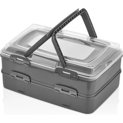 KLC Dóza na potraviny/box PIKNIK UH 41,5x29,5x18cm 2 poschodová s úchytmi