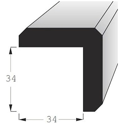 Rohová lišta ochranná s fazetou 1500 x 44 x 44 mm smrk