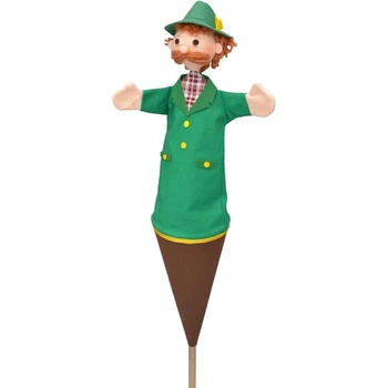 Image 1 of Moravská ústředna Brno Moravská - Кукла за куклен театър с конус и дървена пръчка Ловец, 56 см