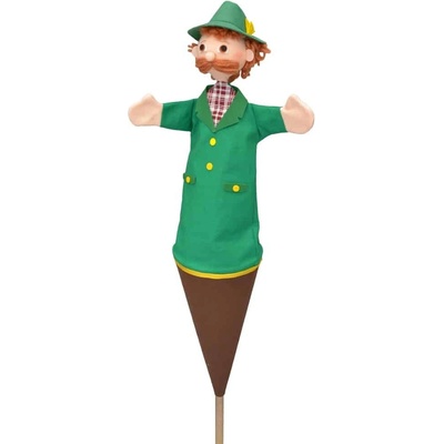 Moravská ústředna Brno Moravská - Кукла за куклен театър с конус и дървена пръчка Ловец, 56 см