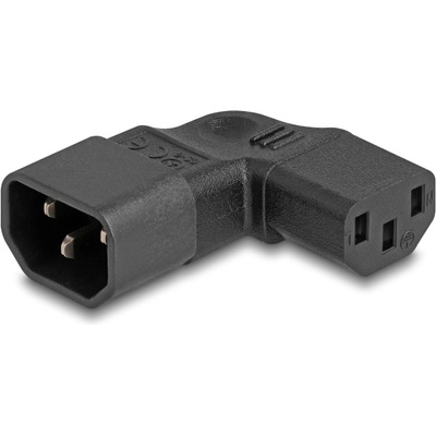 Delock Адаптер за гнездо IEC 60320 - C14 - C13, мъжки/женски, 10 A, 90° ляво/дясно огънат