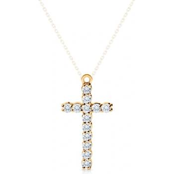 SAVICKI Висулка с кръстче savicki: жълто злато, диаманти