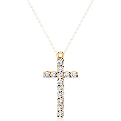 SAVICKI Висулка с кръстче savicki: жълто злато, диаманти