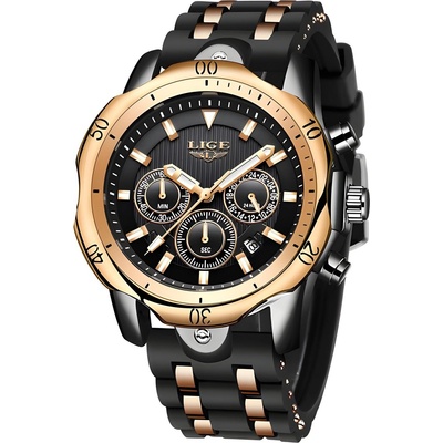LIGE Часовник lige te-14651 - Черен / Златен kp14651 (te-14651)