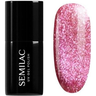 Semilac gel lak 795 Magnetic Raspberry malinově červený Cat Eye Flash efekt 7 ml