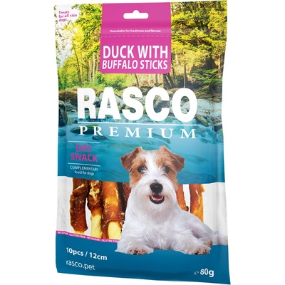 Rasco Premium tyčinky bůvolí obalené kachním masem 80 g