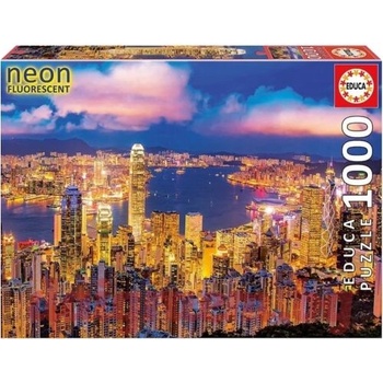 Educa Неонов пъзел EDUCA 18462 - 1000 части - Хонг Конг, Hong Kong skyline Neon (EDU18462)