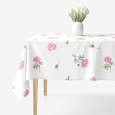 Goldea hranatý ubrus 100% bavlněné plátno pivoňky 80x80 cm