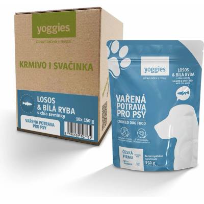 Yoggies losos a biela ryba s chia semienkami a kĺbovou výživou 150 g