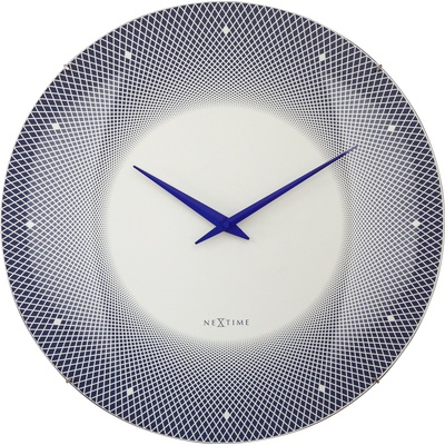 NeXtime Стенен часовник Deep 50 синьо-бял (3315BL)