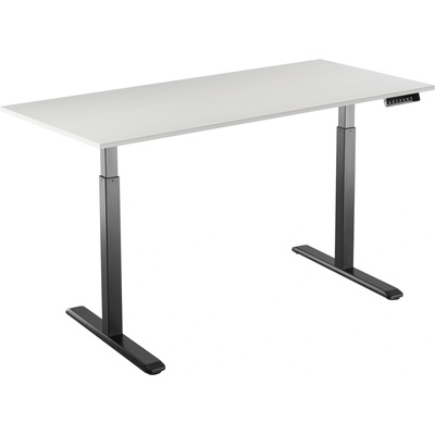 AlzaErgo Table ET2 čierny + doska 160 × 80 cm lamino biely dub