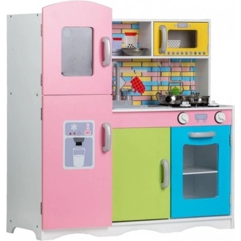 Eco Toys Dřevěná kuchyňka XXL s příslušenstvím 86 x 81 x 30 cm barevná