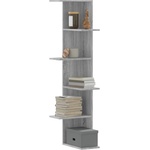 vidaXL Стенен ъглов рафт сив сонома 36, 5x36, 5x140 см инженерно дърво (852632)