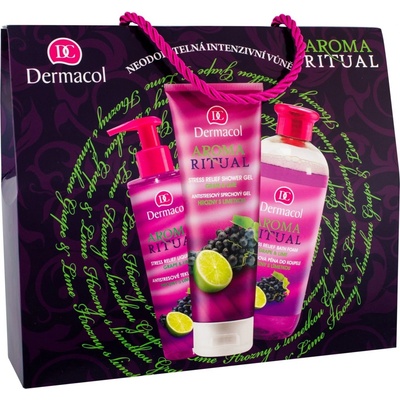Dermacol Aroma Ritual Grape & Lime pěna do koupele 500 ml + sprchový gel 250 ml + tekuté mýdlo 250 ml dárková sada