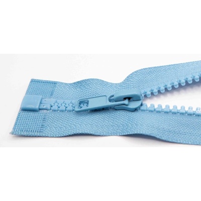 Deliteľný kostený zips - viac farieb - dĺžka 100 cm 100 cm svetlo modrá bez ozdoby