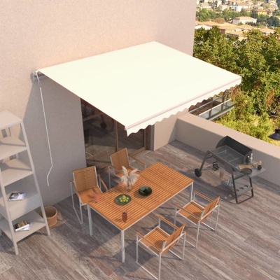 VidaXL Automatická zatahovací markýza 450 x 350 cm krémová